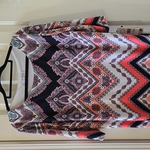 STUDIO ONE NEW YORK BRAND WOMEN'S PETITE BLUE & PINK 3/4 SLEEVE DRESS SIZE PXL